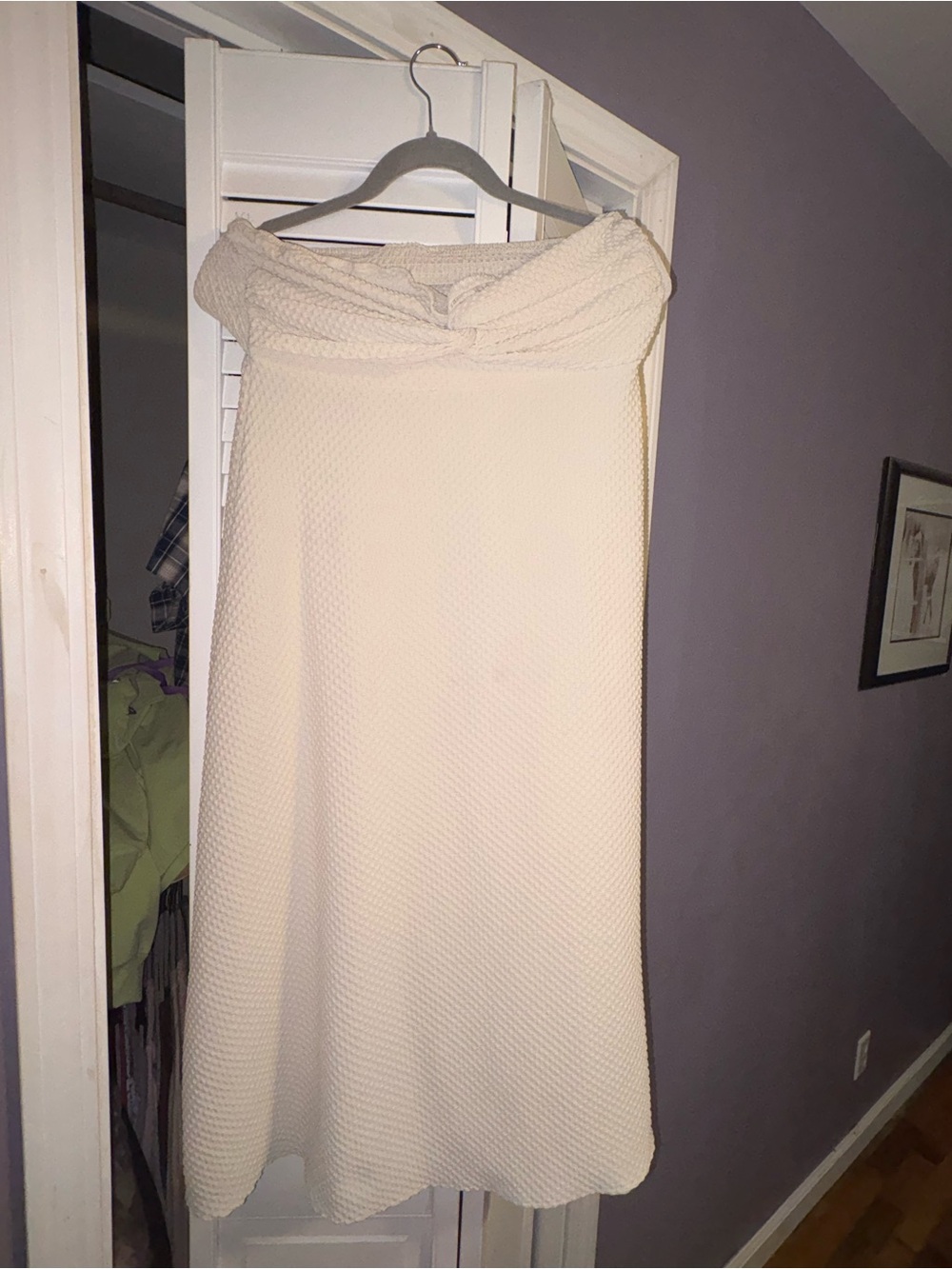 Classic Cream Knit Strapless Skirt
